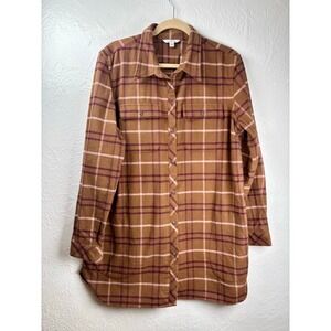 LL Bean Signature Archive Brown Plaid Chamois Flannel Shirt Mens XL Heritage